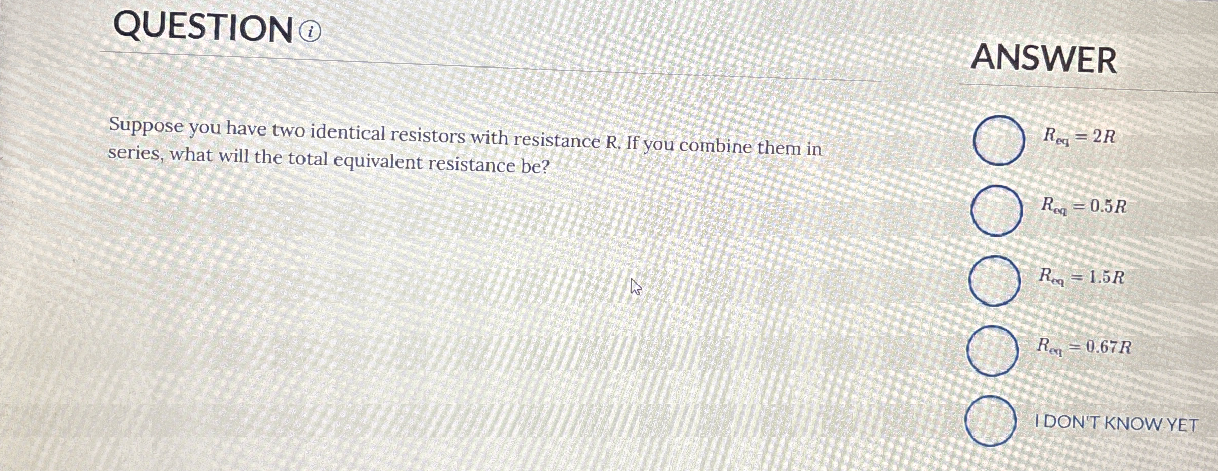 QUESTION ( i ) ANSWER Suppose you have two