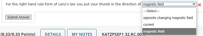For the right hand rule form of Lenz's law you