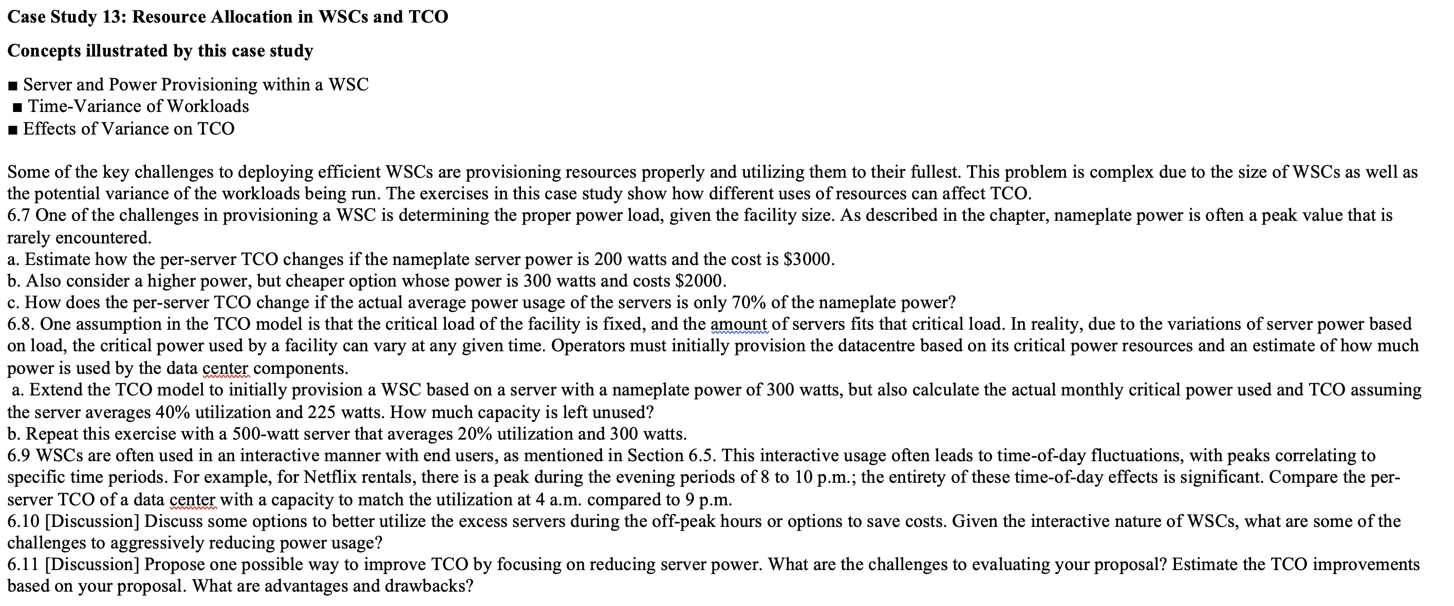 Case Study 1 3 : Resource Allocation in WSCs and