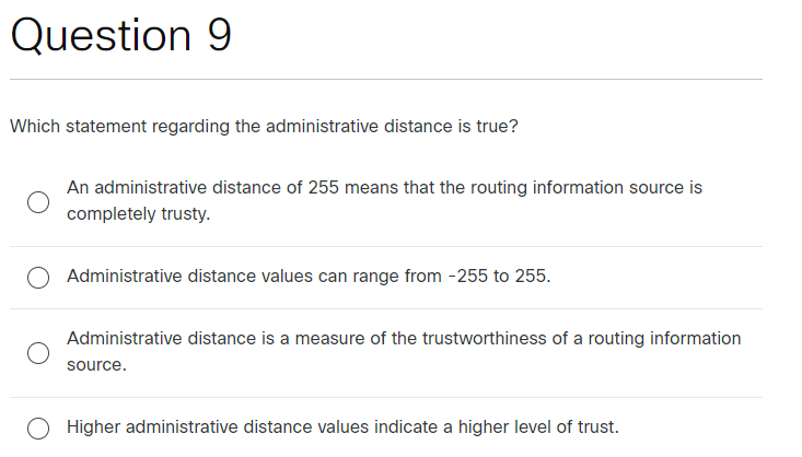Question 9 Which statement regarding the