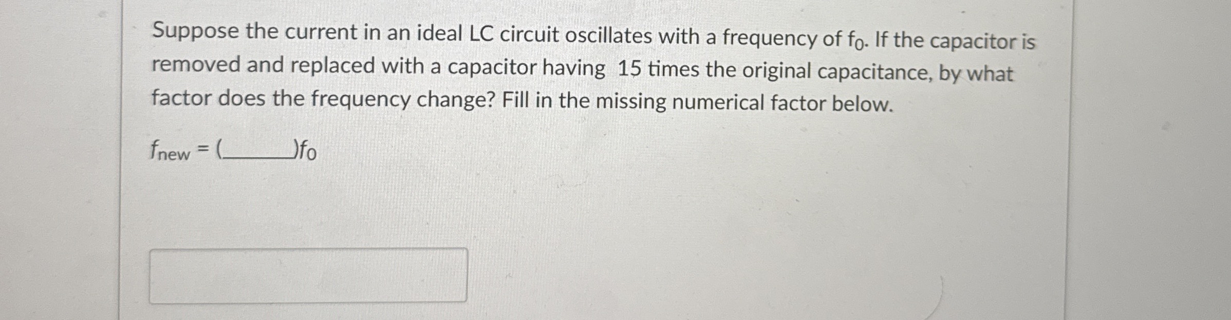 Suppose the current in an ideal LC circuit