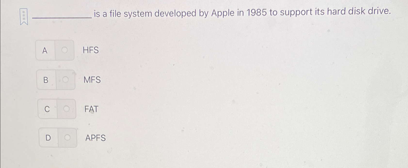 is a file system developed by Apple in 1 9 8 5 to