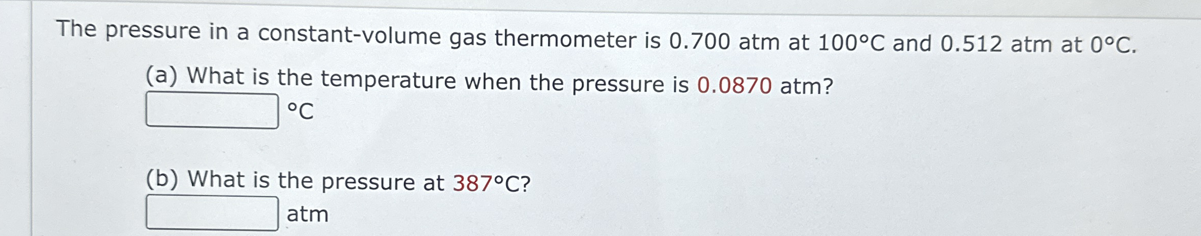 The pressure in a constant - volume gas