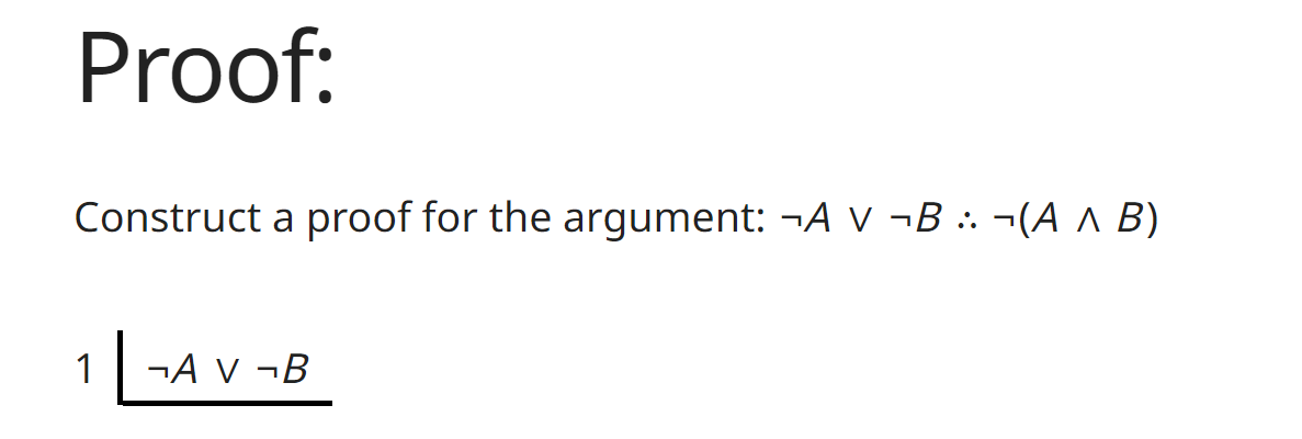 Proof: ( Try to refrain from using Demorgan's