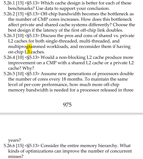 5 . 2 6 . 1 [ 1 5 ] < $ 5 . 1 3 > Which cache