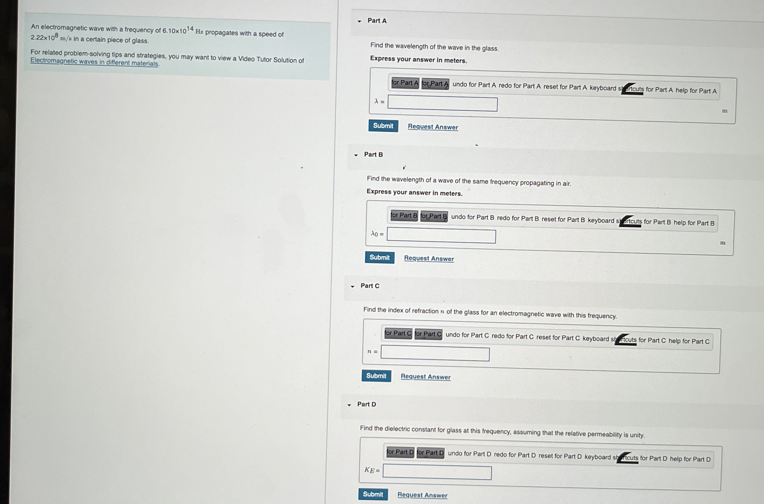 An electromagnetic wave with a frequency of 6 . 1