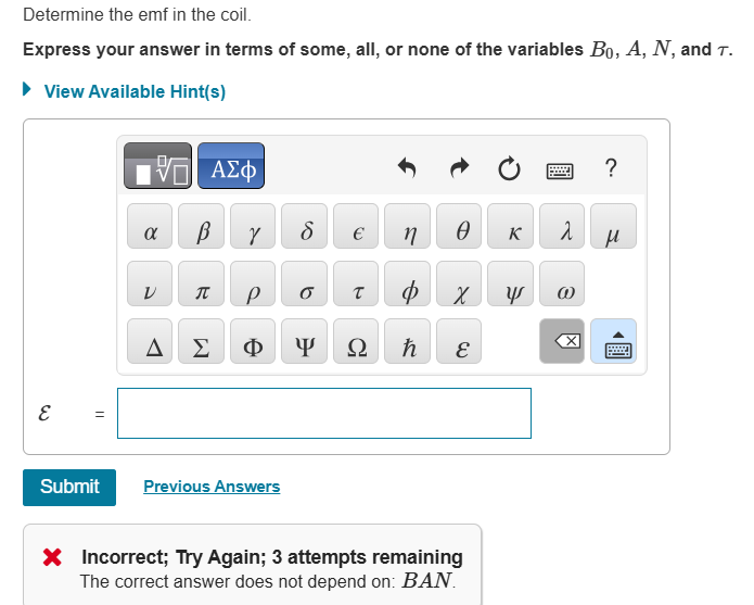 Determine the emf in the coil. Express your