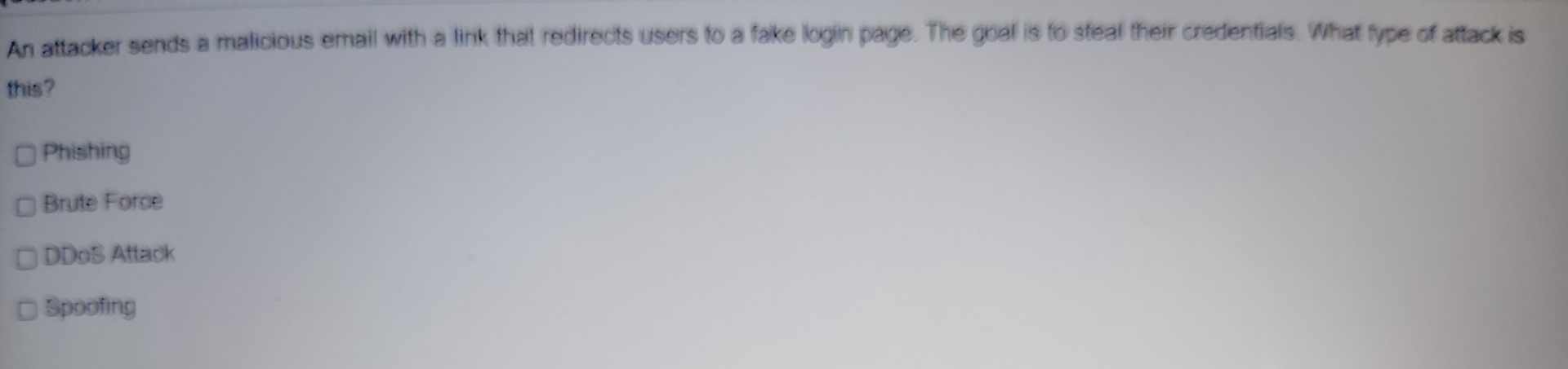 An attacker sends a malicious email with a link