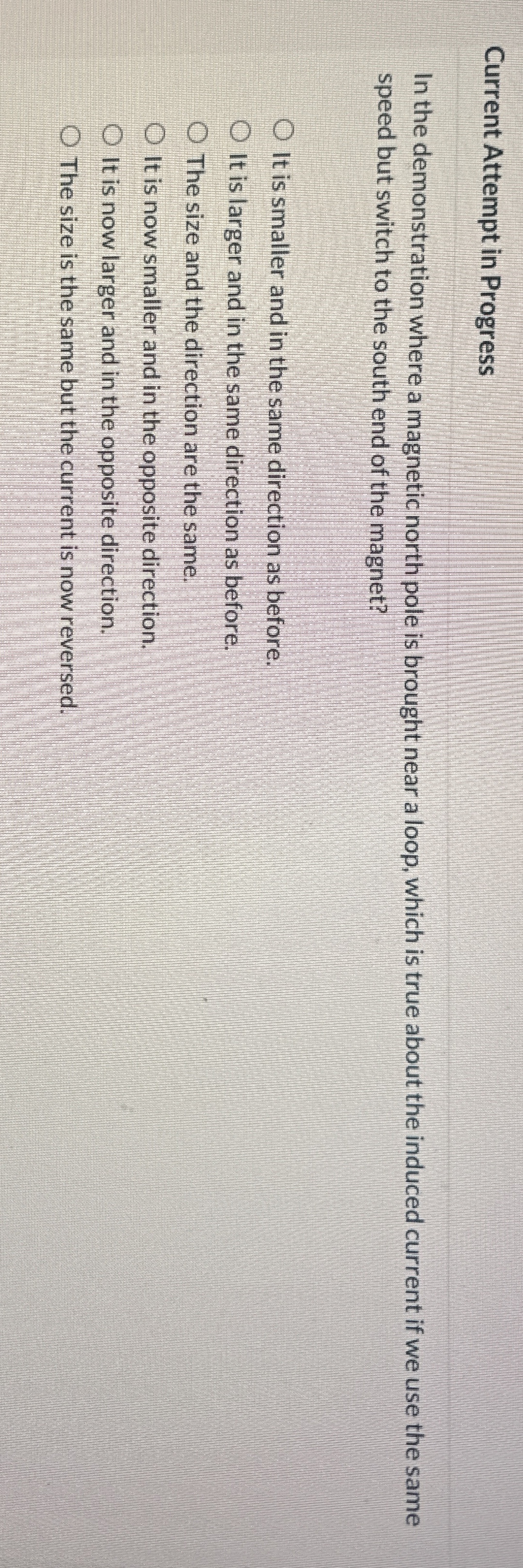 Current Attempt in Progress In the demonstration