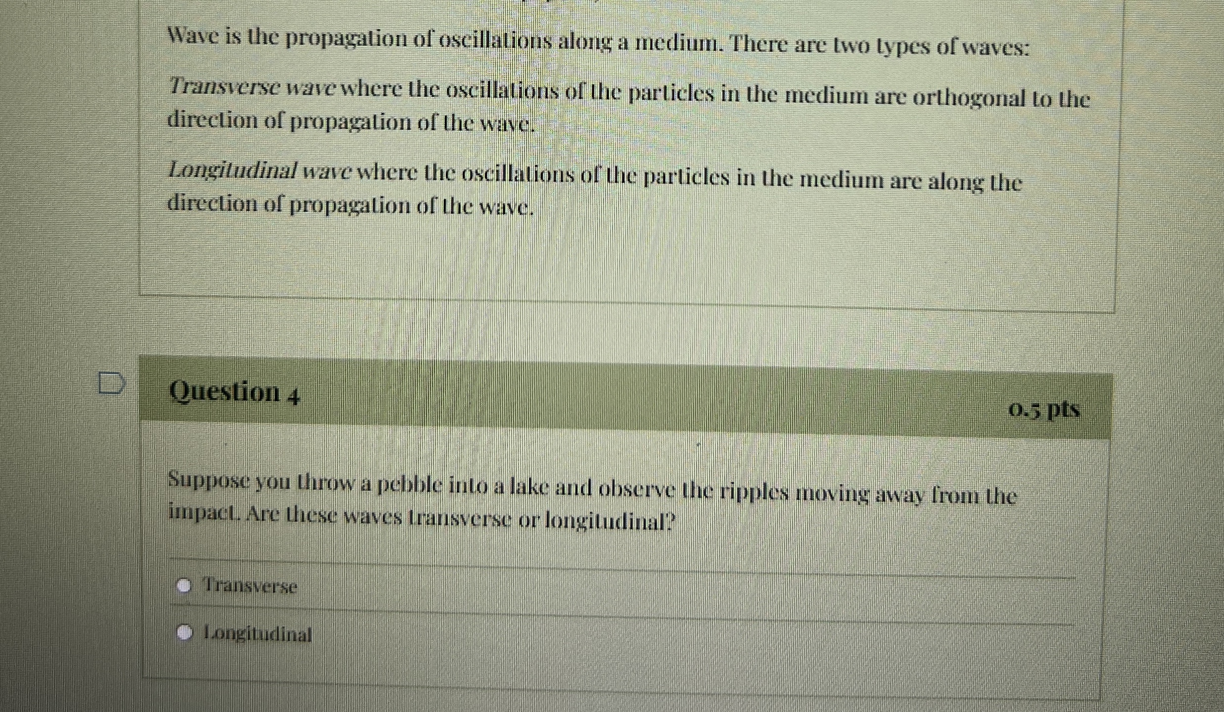 Wave is the propagation of oscillations along a