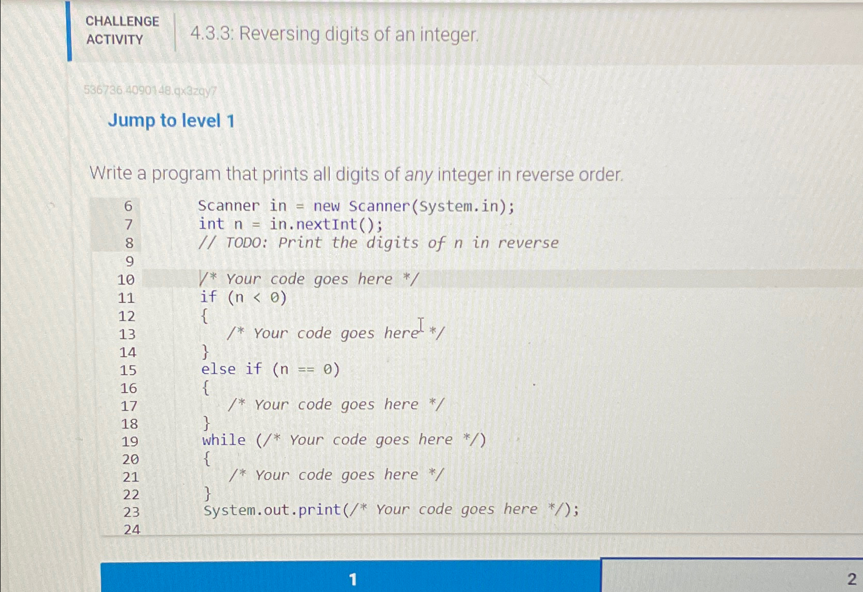CHALLENGE ACTIVITY 4 . 3 . 3 : Reversing digits
