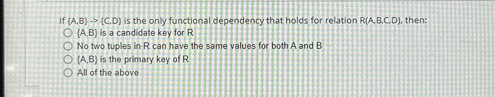 If { A , B } { C , D } is the only functional