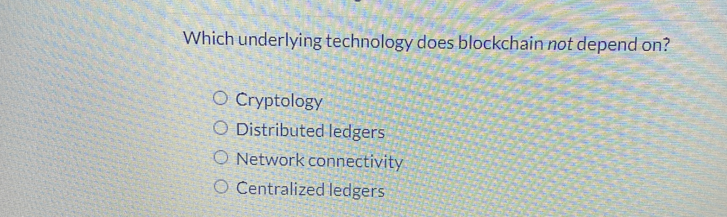Which underlying technology does blockchain not