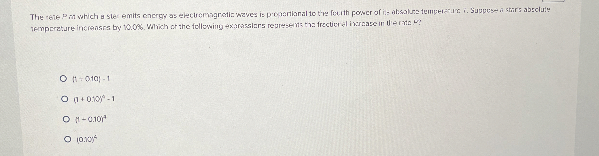 The rate P at which a star emits energy as
