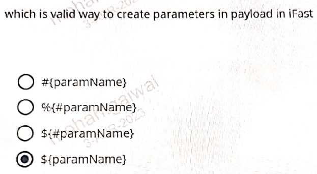 which is valid way to create parameters in