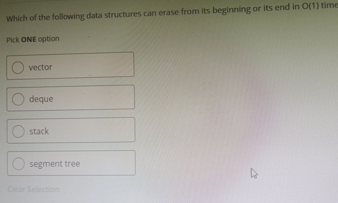 Which of the following data structures can erase