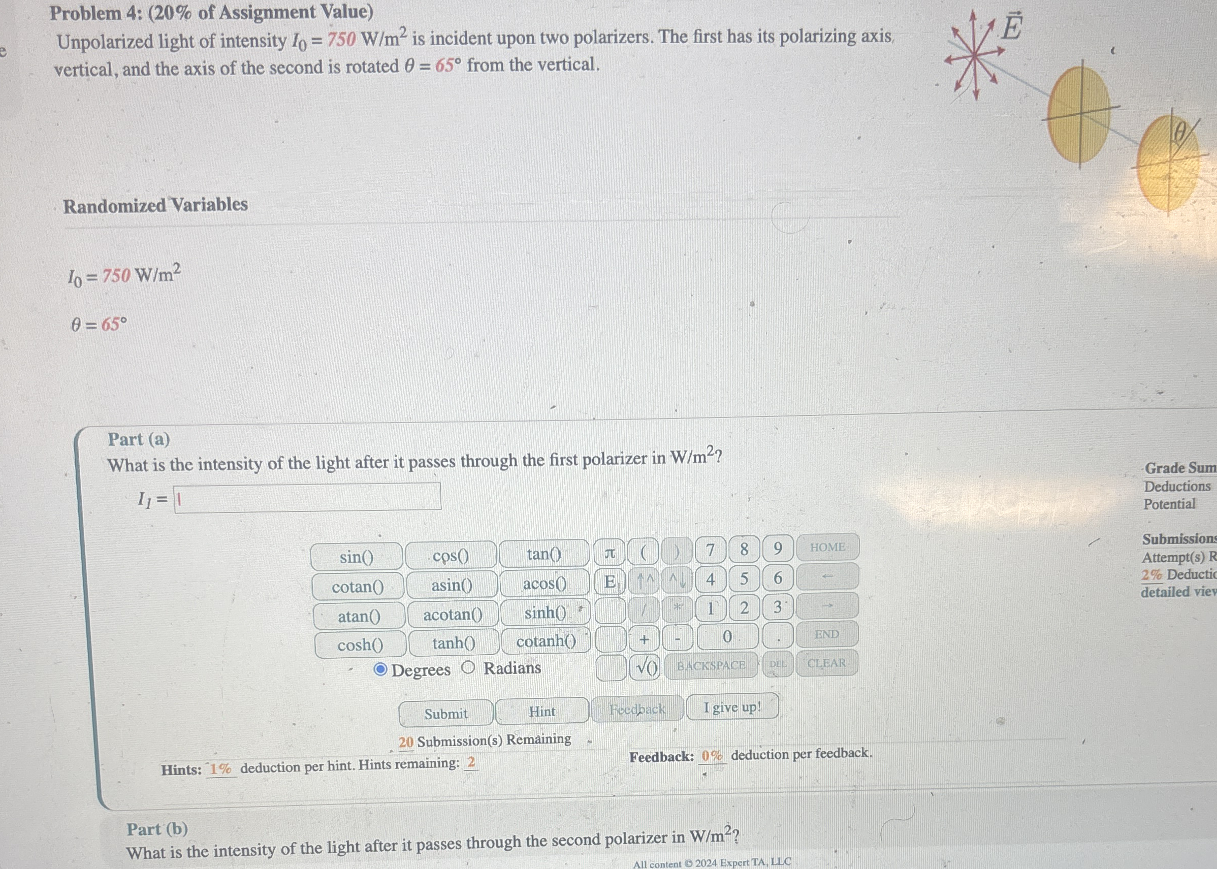 Problem 4 : ( 2 0 % of Assignment Value )