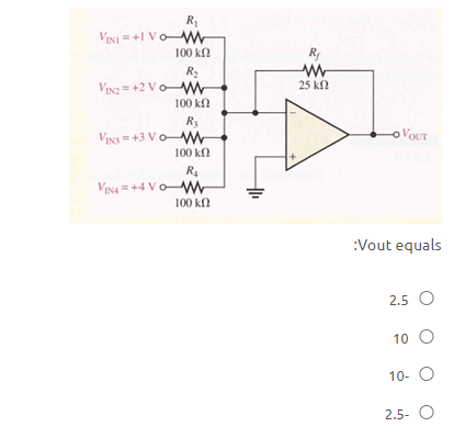 :Vout equals 2 . 5 1 0 1 0 - 2 . 5 -