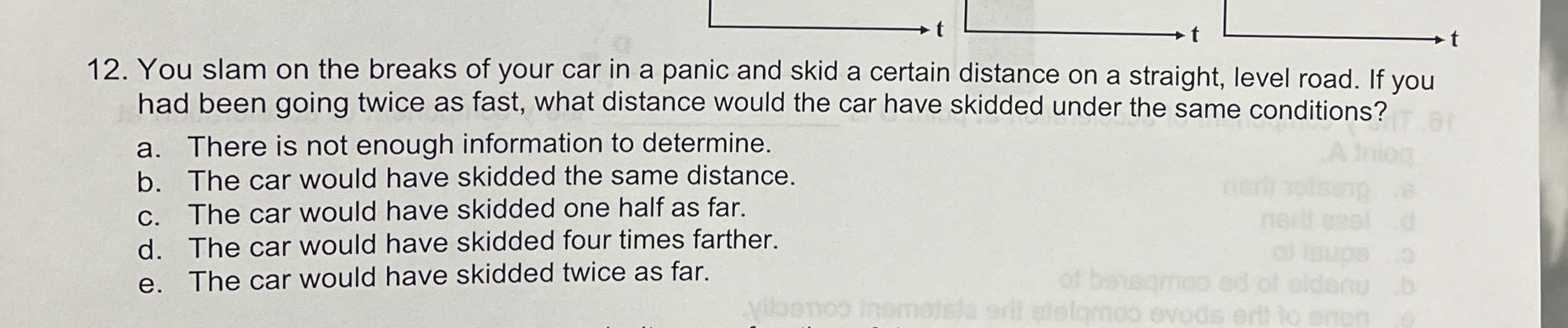 You slam on the breaks of your car in a panic and