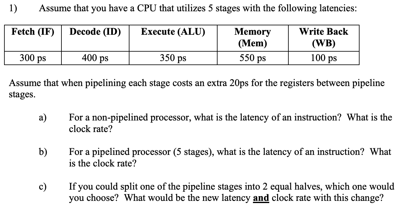 Solve the MIPS questions on pipelining, check the