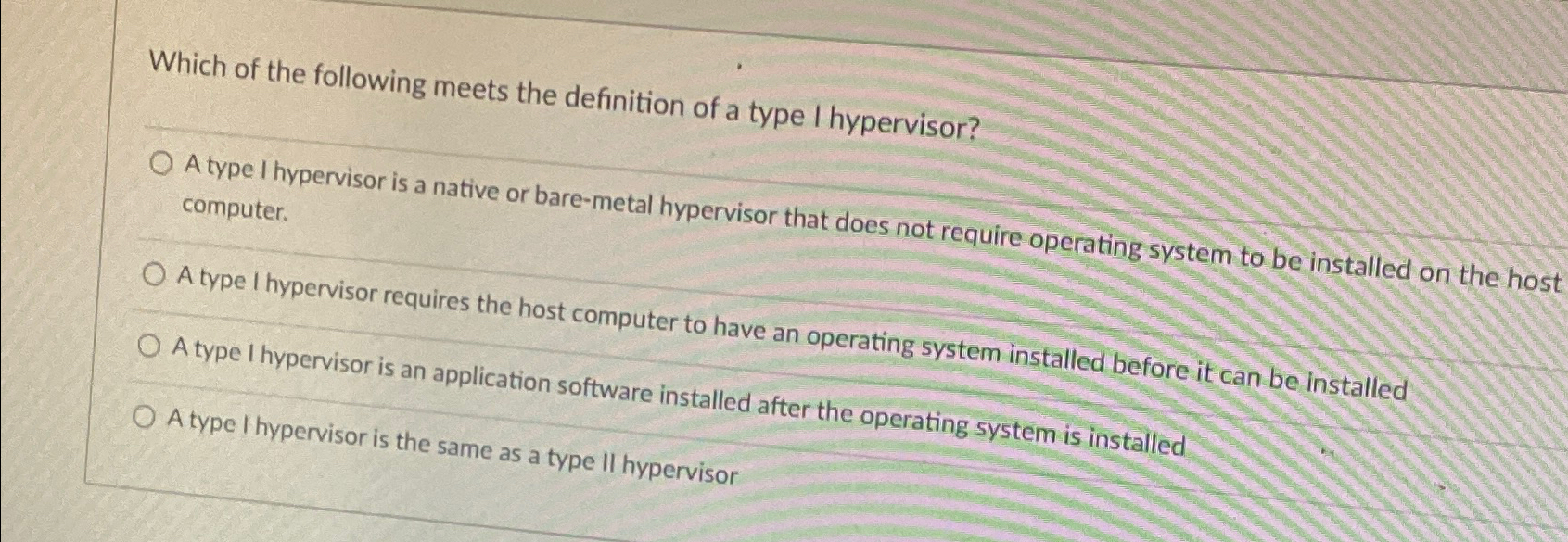 Which of the following meets the definition of a