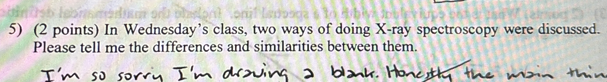 ( 2 points ) In Wednesday's class, two ways of