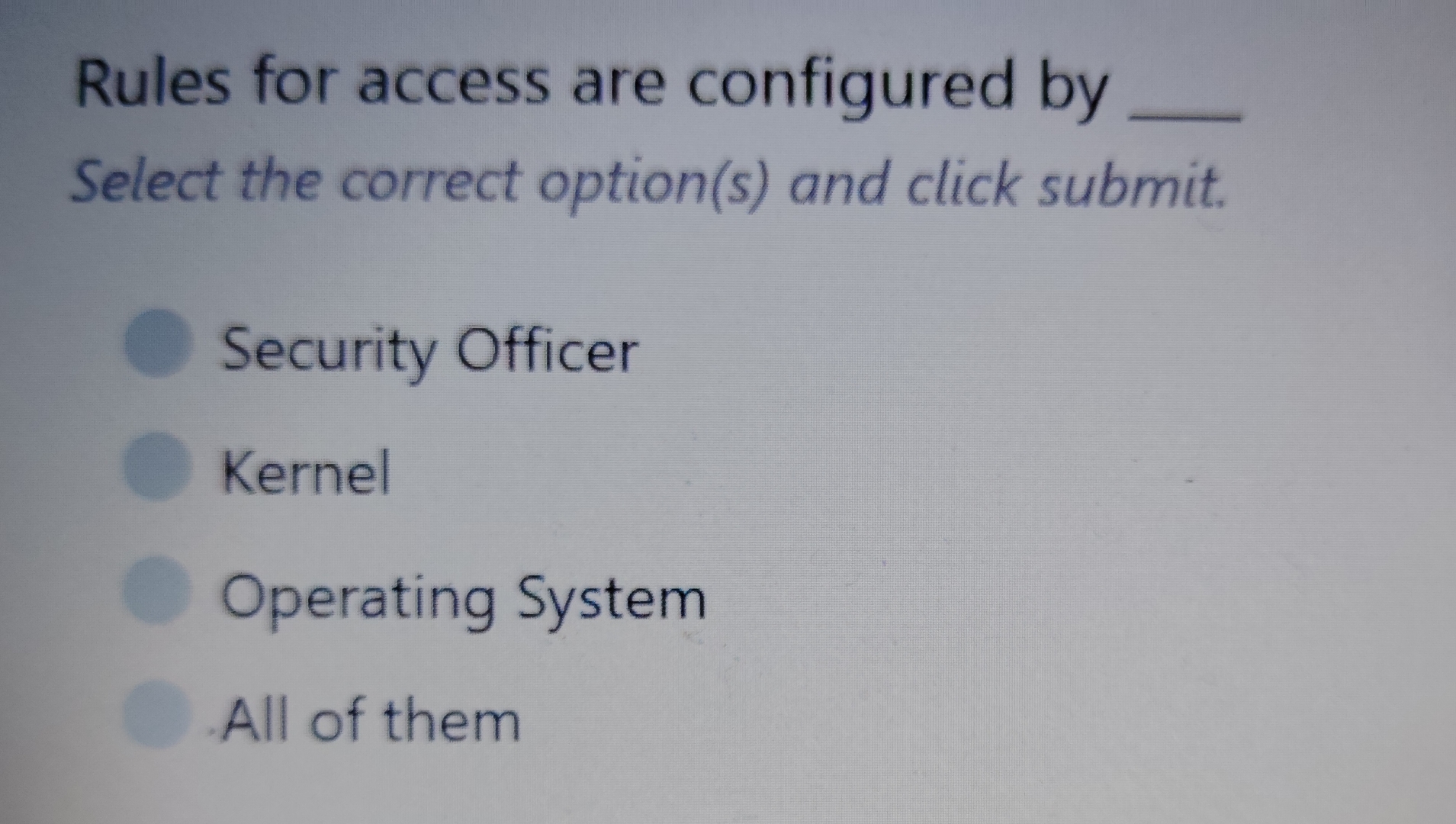 Rules for access are configured by q , Select the