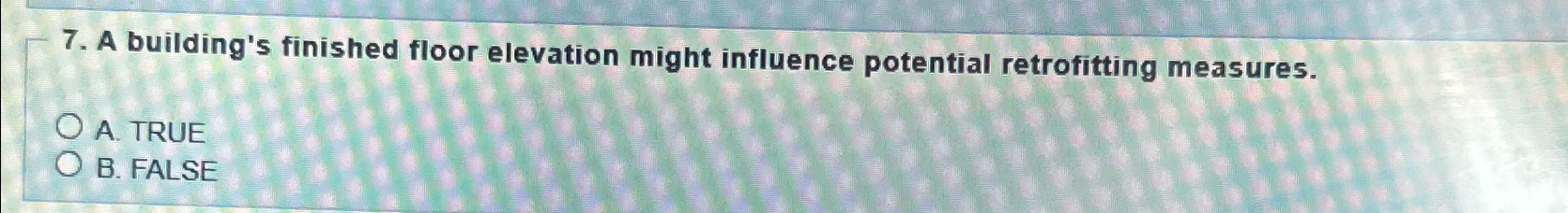 A building's finished floor elevation might