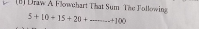 ( D ) Draw A Flowchart That Sum The Following 5 +