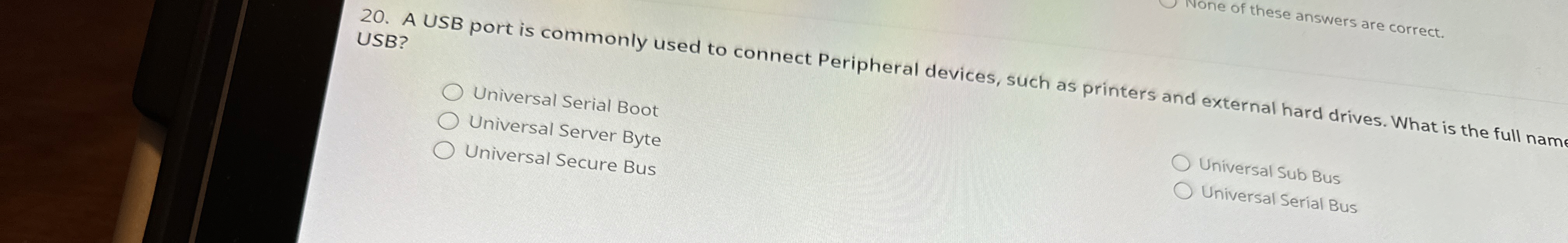 USB? Universal Serial Boot Universal Server Byte