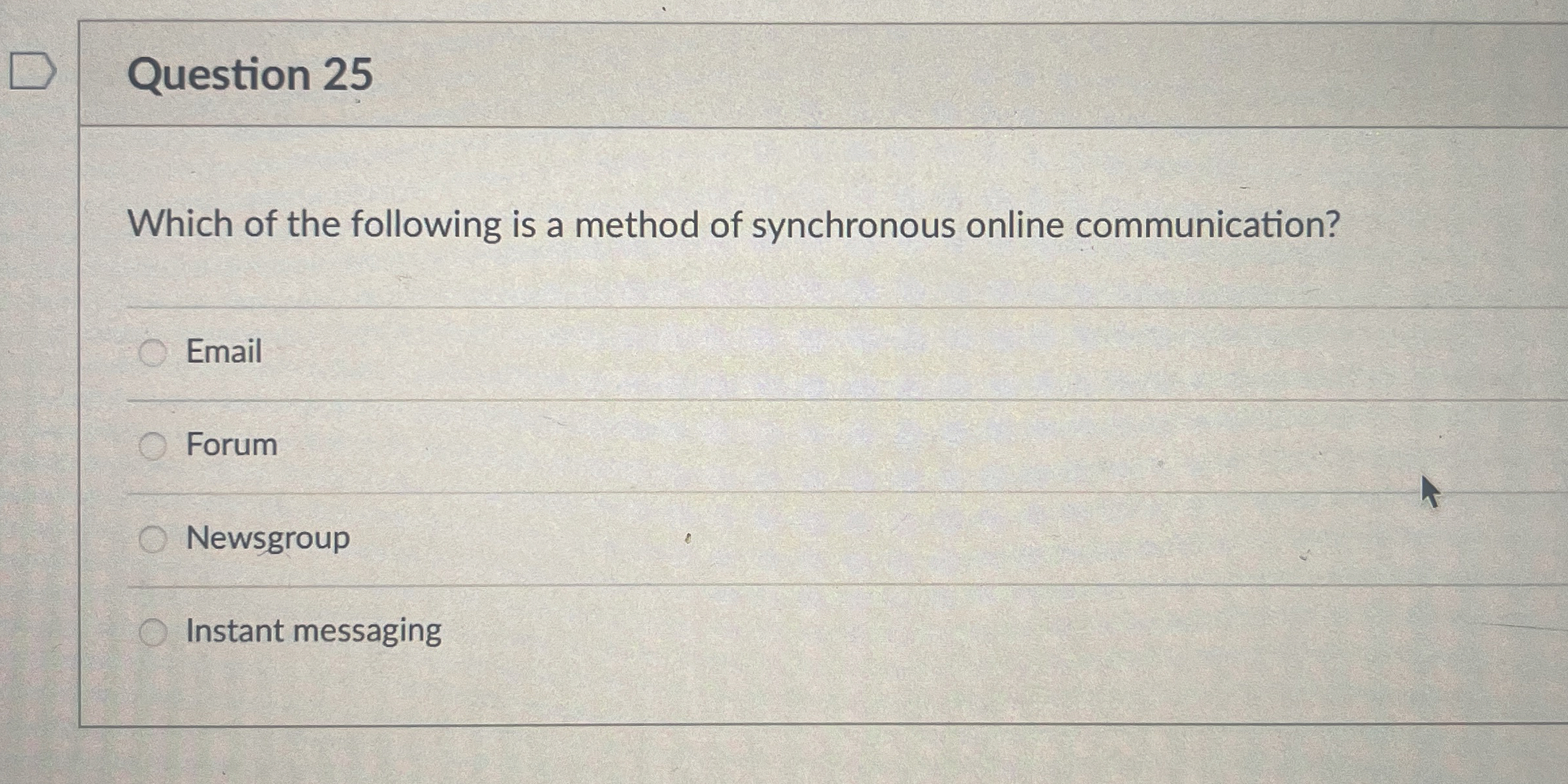 Question 2 5 Which of the following is a method