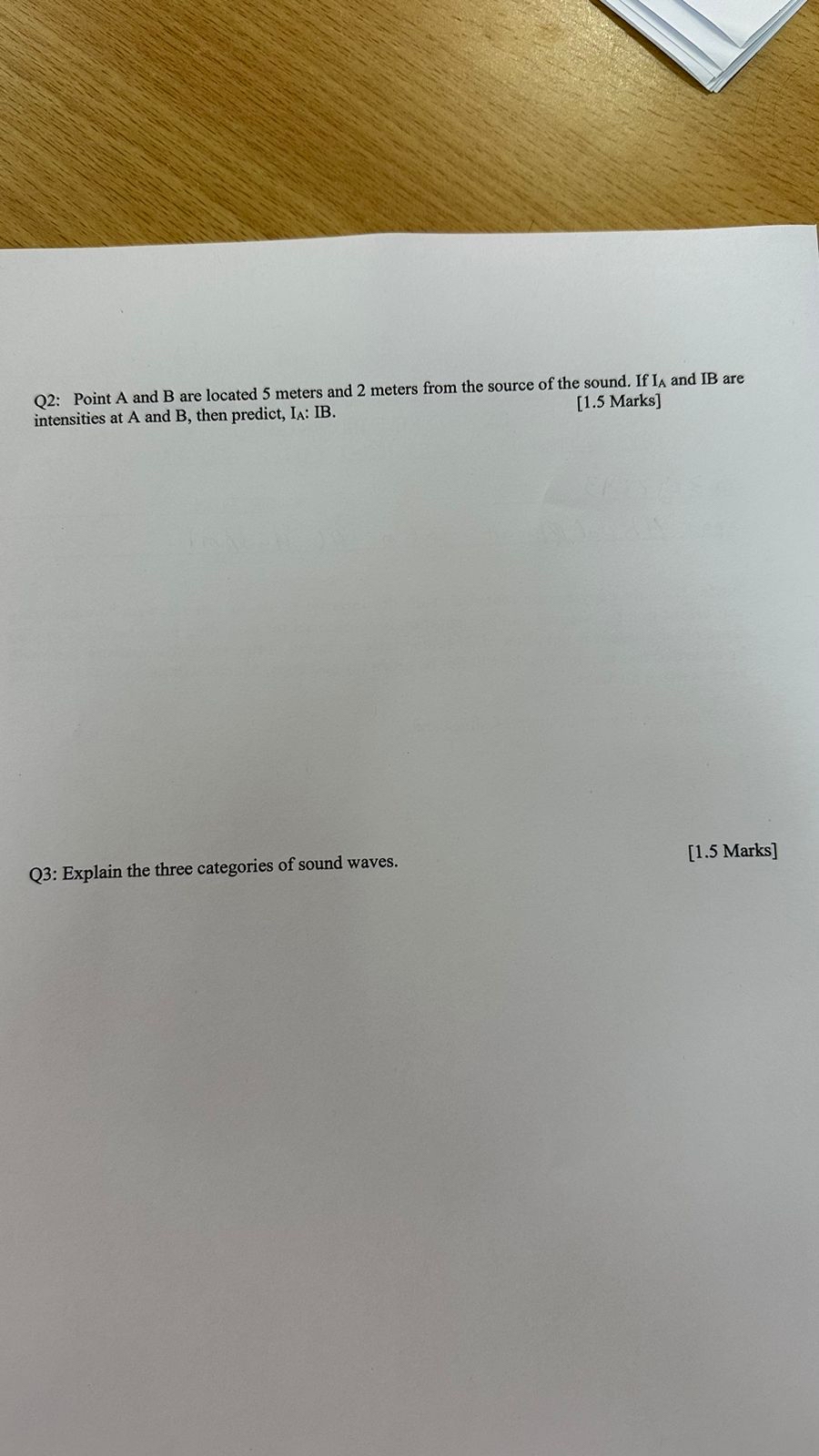 Q 2 : Point A and B are located 5 meters and 2