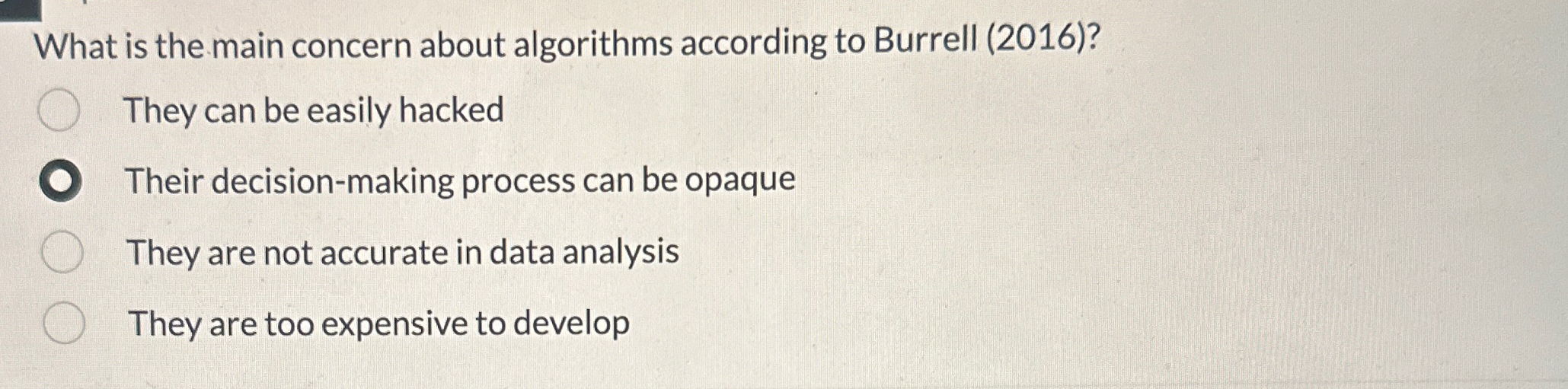 What is the main concern about algorithms