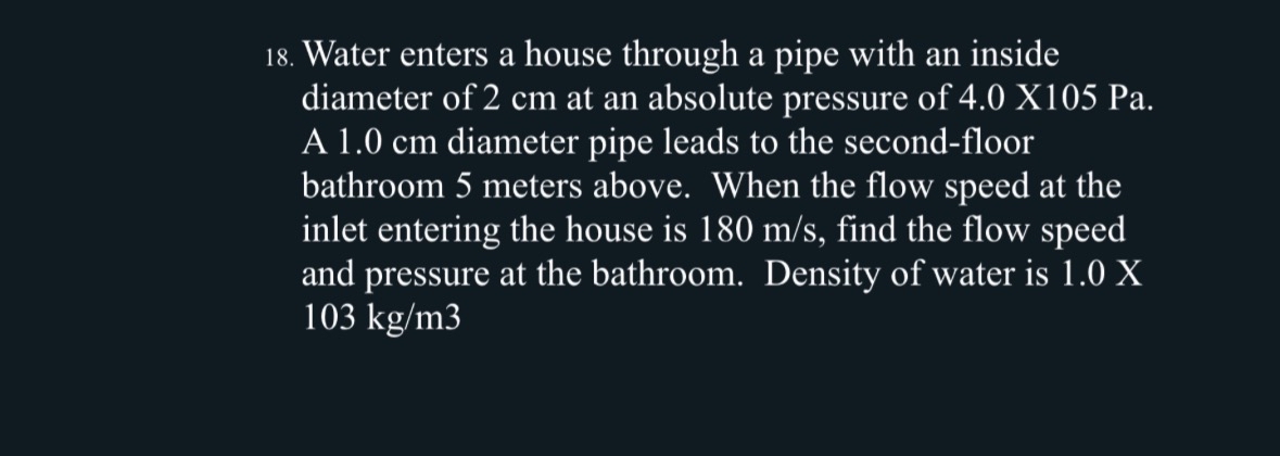 Water enters a house through a pipe with an