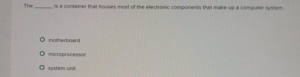 The is a container that houses most of the