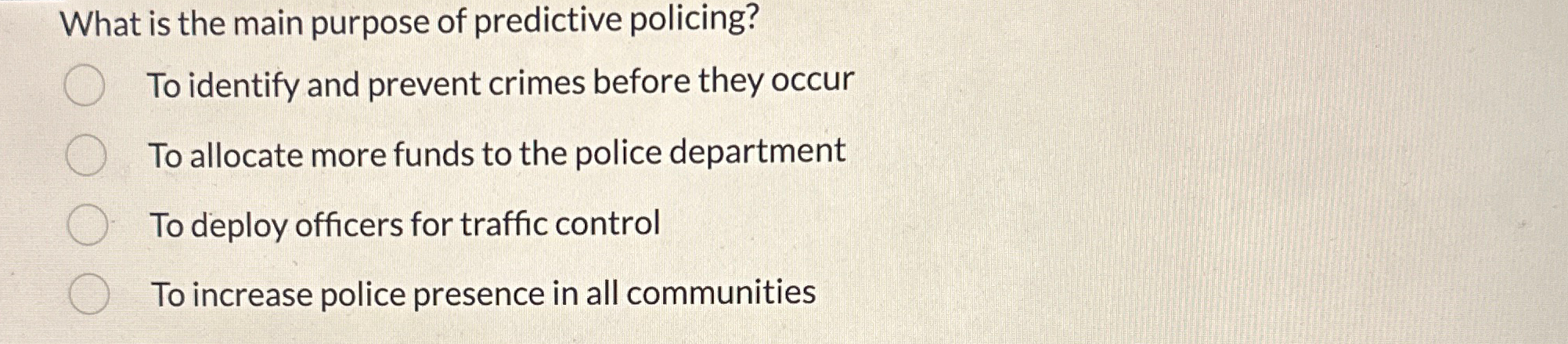 What is the main purpose of predictive policing?