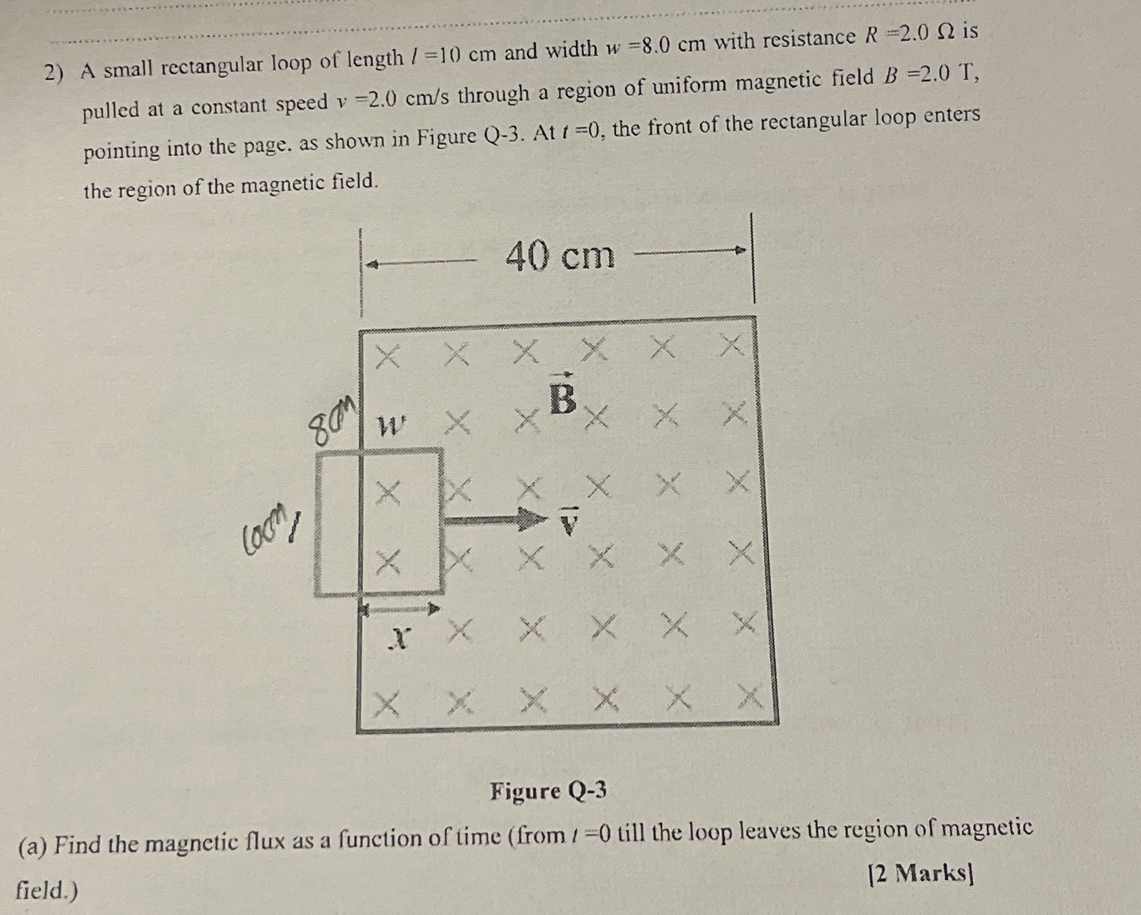 A small rectangular loop of length I = 1 0 c m