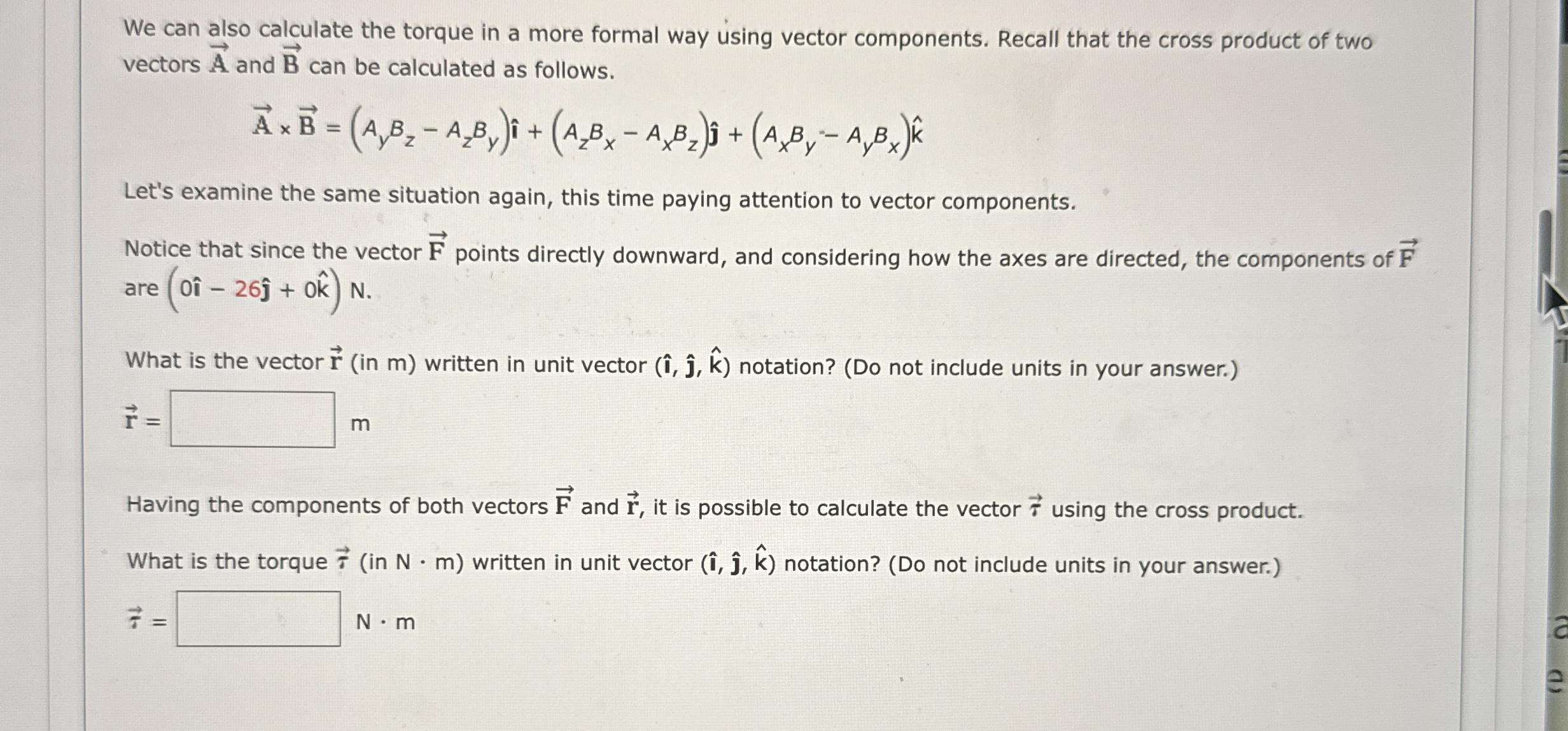 We can also calculate the torque in a more formal