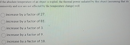 If the absolute temperature of an object is