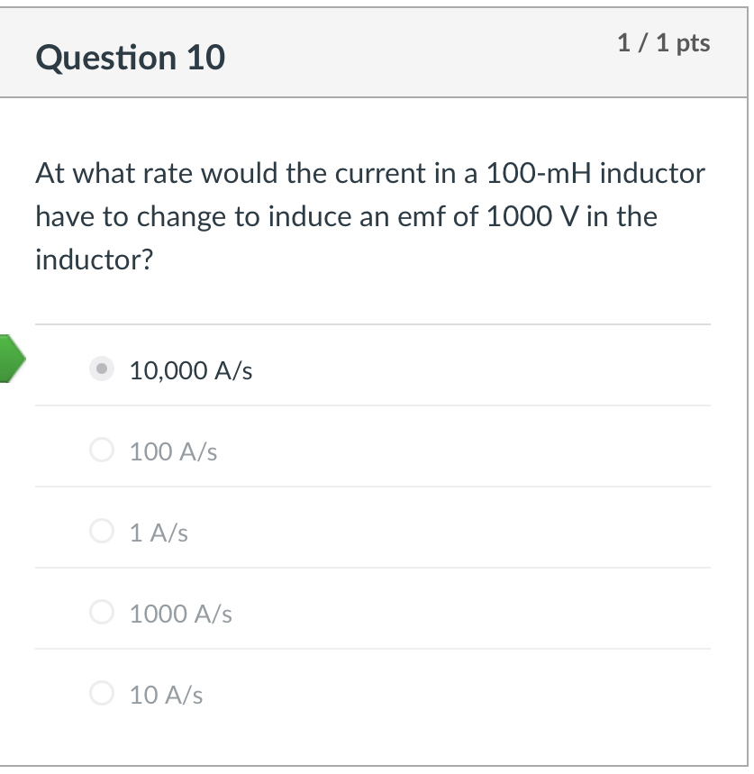 Question 1 0 1 1 pts At what rate would the