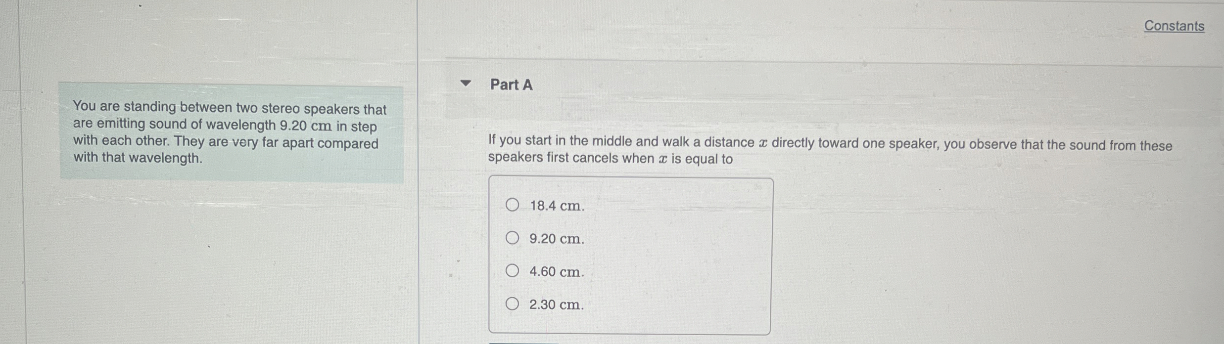 Constants You are standing between two stereo