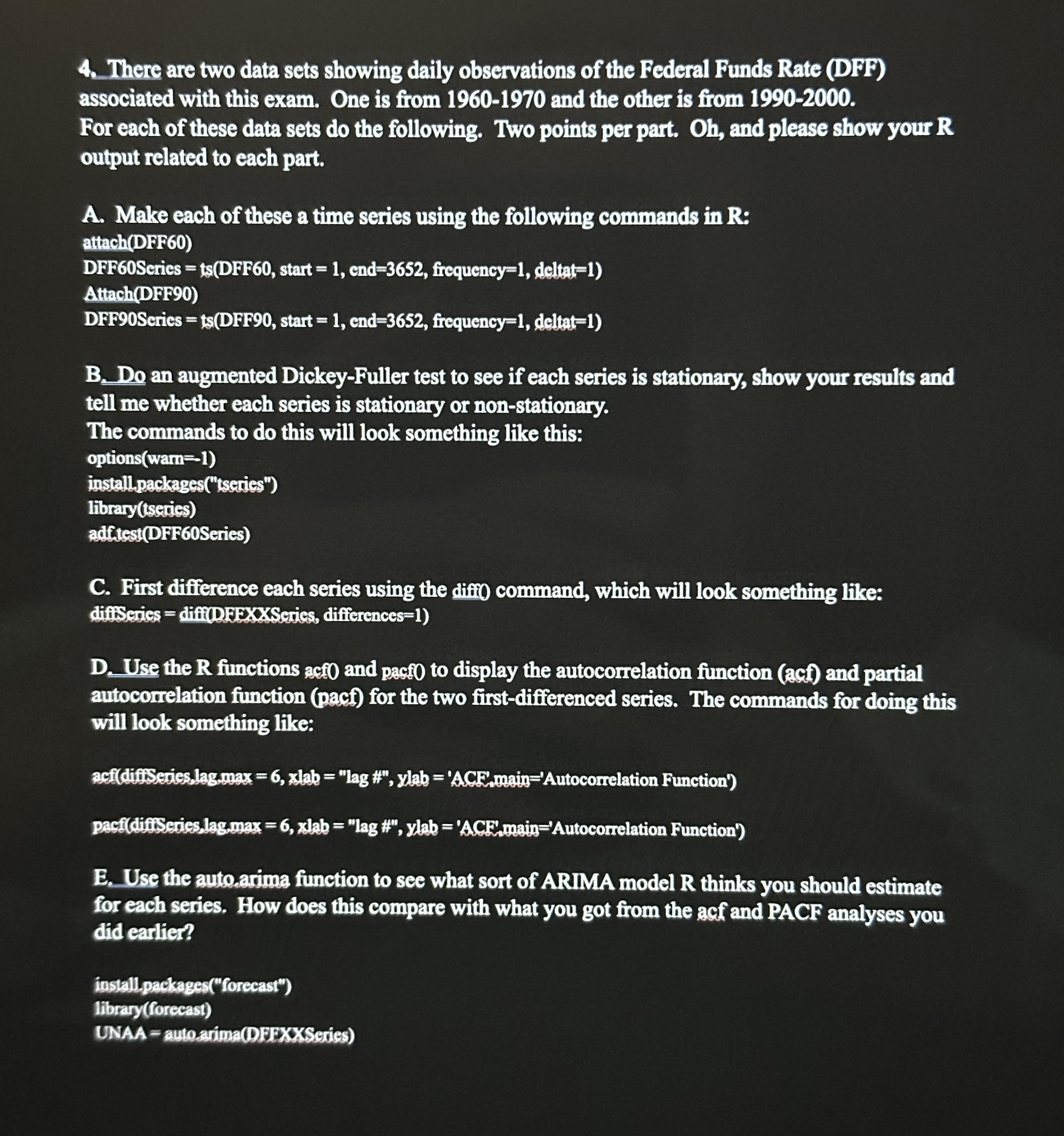 There are two data sets showing daily