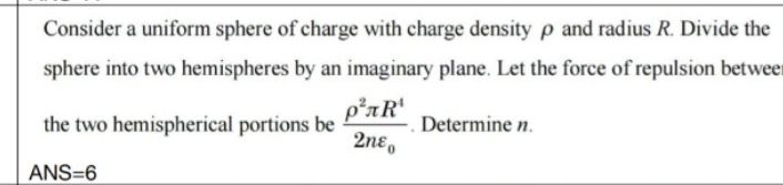 Consider a uniform sphere of charge with charge