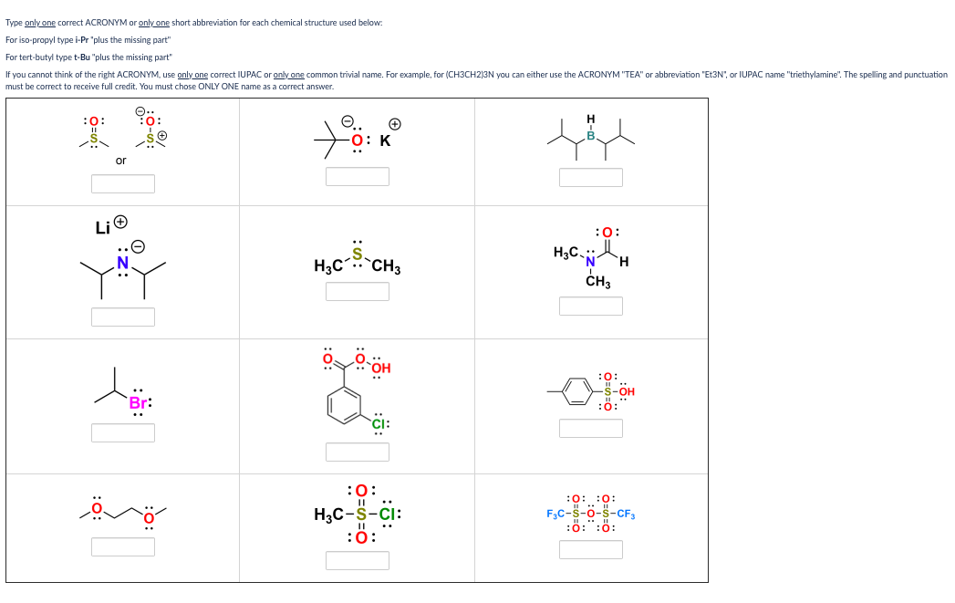 Type only one correct ACRONYM or only one short