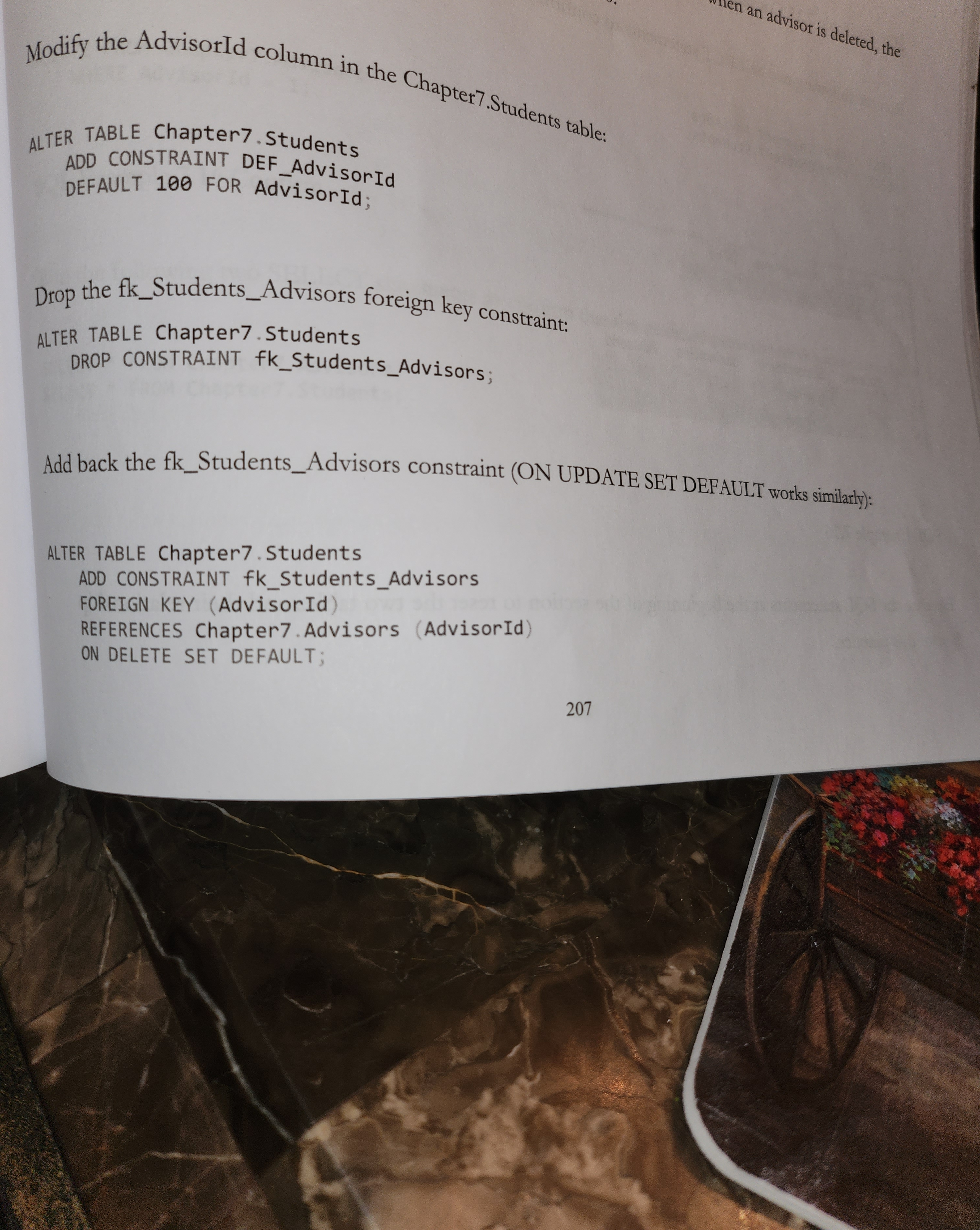 Modify the AdvisorId cChapter 7 . Students table: