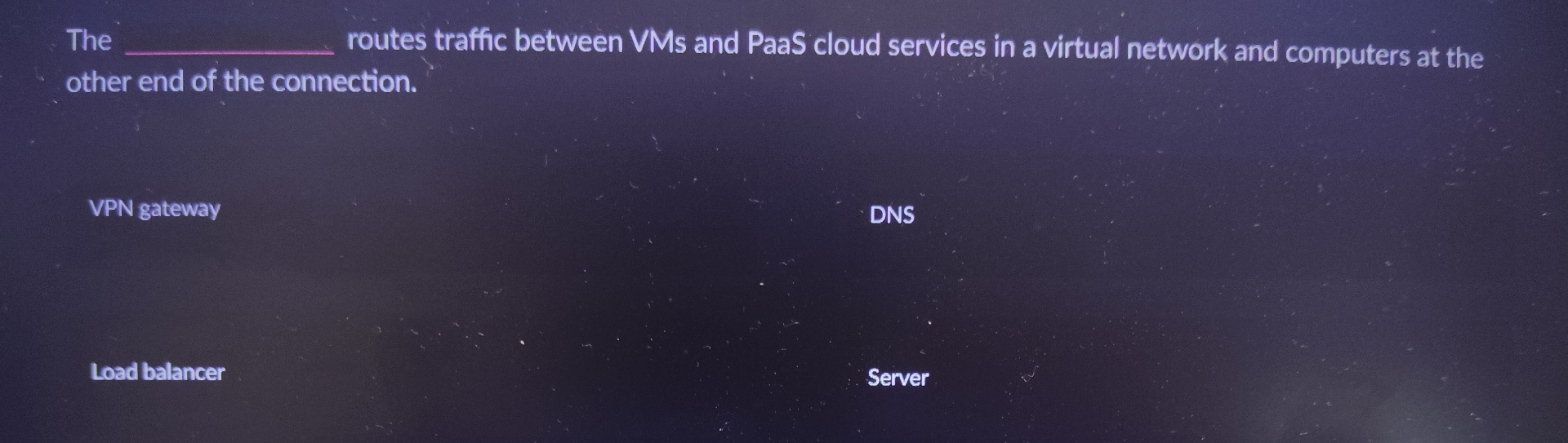 The q , routes traffic between VMs and PaaS cloud