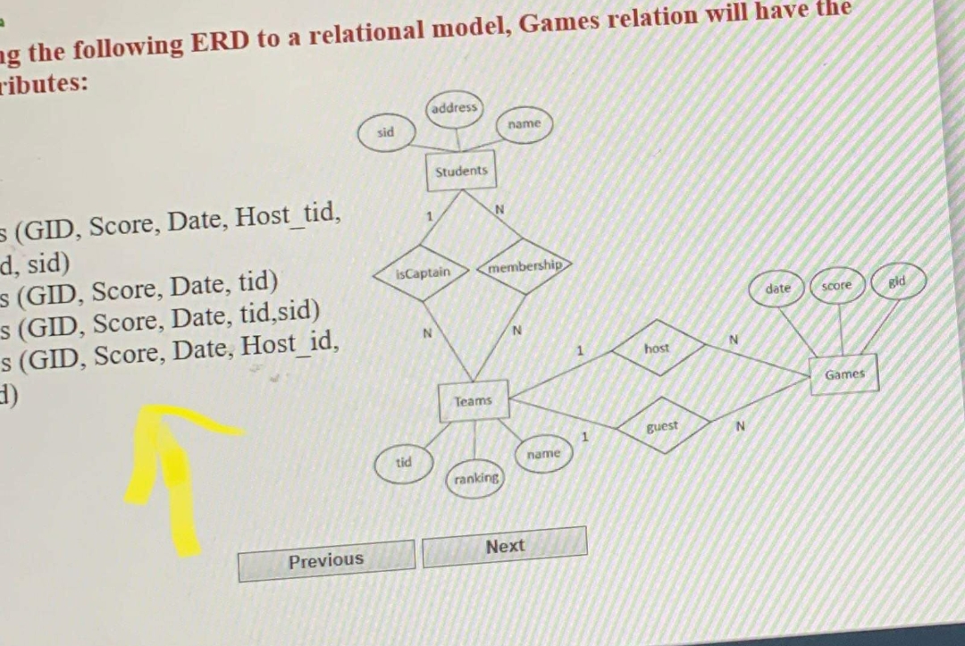 g the following ERD to a relational model, Games