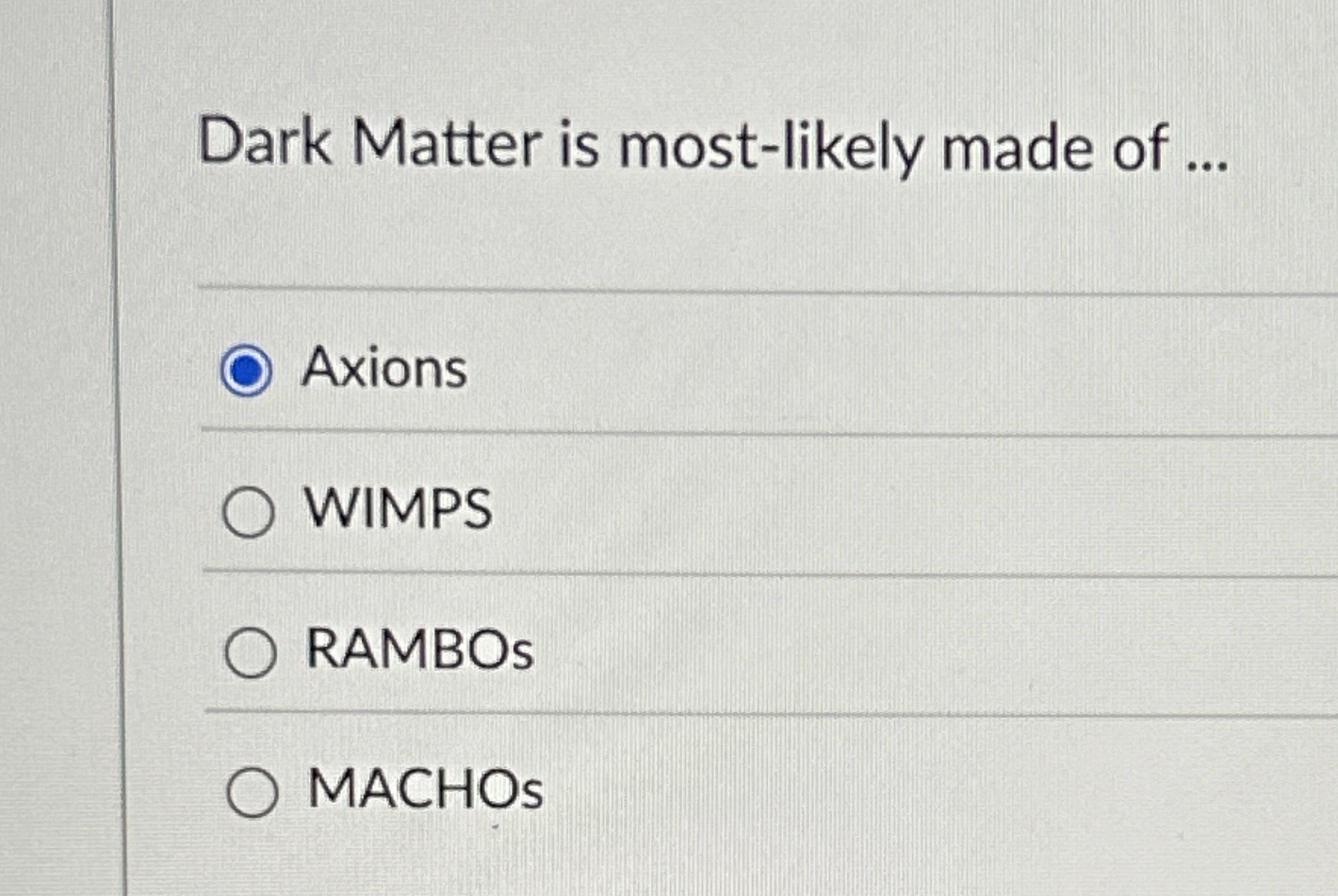 Dark Matter is most - likely made of . . . Axions