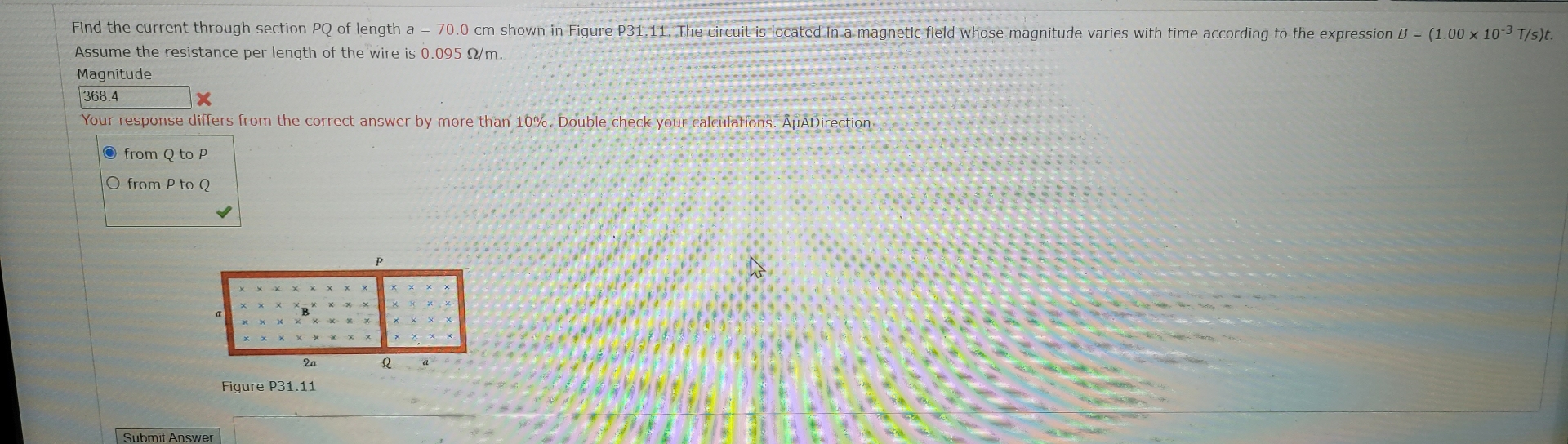 Assume the resistance per length of the wire is 0