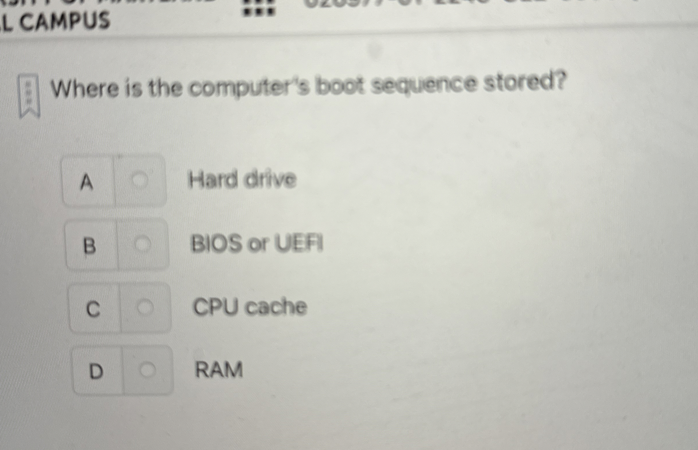 LCAMPUS Where is the computer's boot sequence